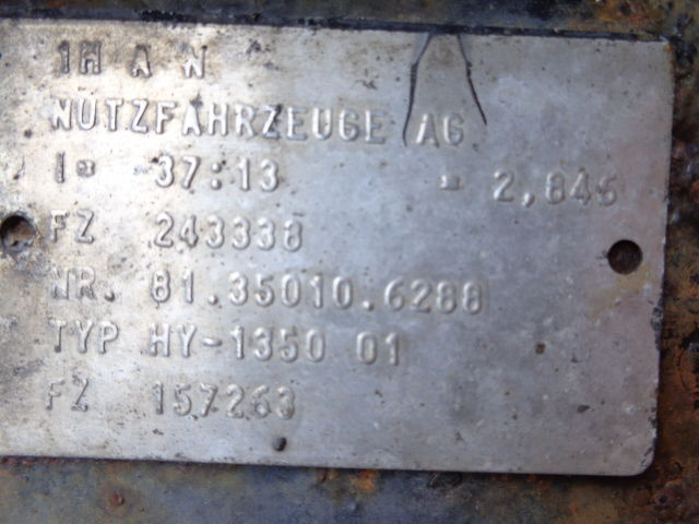 MAN HY - 1350 all ratios 2.85 ; 3.08 ; 2.71 ; 3.7 . 81350106134, 813 - Diferencialas - Sunkvežimis: foto 5 MAN HY - 1350 all ratios 2.85 ; 3.08 ; 2.71 ; 3.7 . 81350106134, 813 - Diferencialas - Sunkvežimis: foto 5