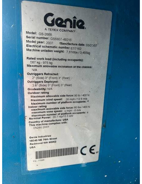 Genie GS2668 RT diesel 4x4 10m (1527) lizingą Genie GS2668 RT diesel 4x4 10m (1527): foto 10