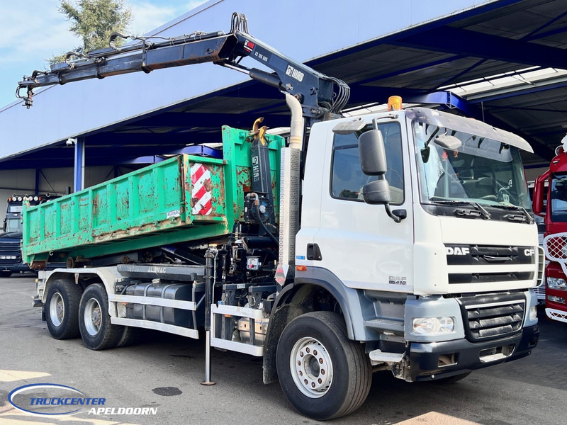 DAF CF 85.410 ATE, Hiab 166-3, 6x4 Big axle, Steel spring - Hook-lift sunkvežimis, Sunkvežimis su kranu: foto 1 DAF CF 85.410 ATE, Hiab 166-3, 6x4 Big axle, Steel spring - Hook-lift sunkvežimis, Sunkvežimis su kranu: foto 1
