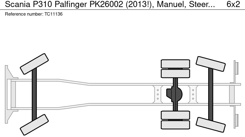 Scania P310 Palfinger PK26002 (2013!), Manuel, Steering axle - Platforminis/ Bortinis sunkvežimis, Sunkvežimis su kranu: foto 2 Scania P310 Palfinger PK26002 (2013!), Manuel, Steering axle - Platforminis/ Bortinis sunkvežimis, Sunkvežimis su kranu: foto 2