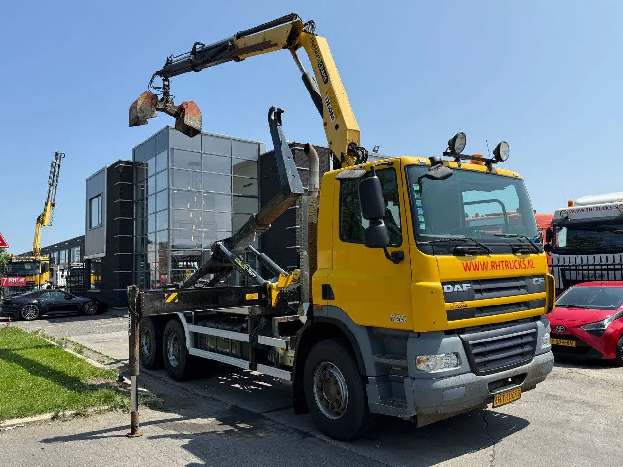DAF CF 85.410 6X4 - EURO 5 + PALFINGER PK15500 + REM - Hook-lift sunkvežimis, Sunkvežimis su kranu: foto 1 DAF CF 85.410 6X4 - EURO 5 + PALFINGER PK15500 + REM - Hook-lift sunkvežimis, Sunkvežimis su kranu: foto 1