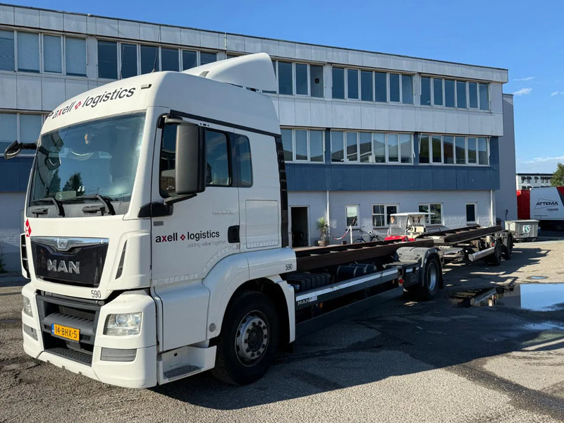 MAN TGS 18.420 EURO 6 + KRONE 2 AXLE + 2x DHOLLANDIA LIFT - Konteineris-vežimus/ Sukeisti kūną sunkvežimis: foto 1 MAN TGS 18.420 EURO 6 + KRONE 2 AXLE + 2x DHOLLANDIA LIFT - Konteineris-vežimus/ Sukeisti kūną sunkvežimis: foto 1