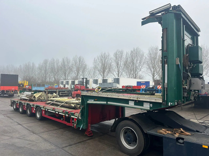 MEUSBURGER 4 axel steering, Double extendable up to 28 meters, extendable up to 3.2 meters, radio controlled, sliding roof - Žemo profilio platforma puspriekabė: foto 3 MEUSBURGER 4 axel steering, Double extendable up to 28 meters, extendable up to 3.2 meters, radio controlled, sliding roof - Žemo profilio platforma puspriekabė: foto 3
