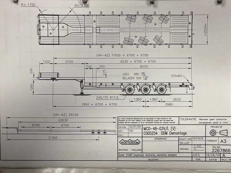 Nooteboom MCO-48-03V/L, DOUBLE EXTENDABLE, TOTAL 26.53 METERS - Žemo profilio platforma puspriekabė: foto 4 Nooteboom MCO-48-03V/L, DOUBLE EXTENDABLE, TOTAL 26.53 METERS - Žemo profilio platforma puspriekabė: foto 4