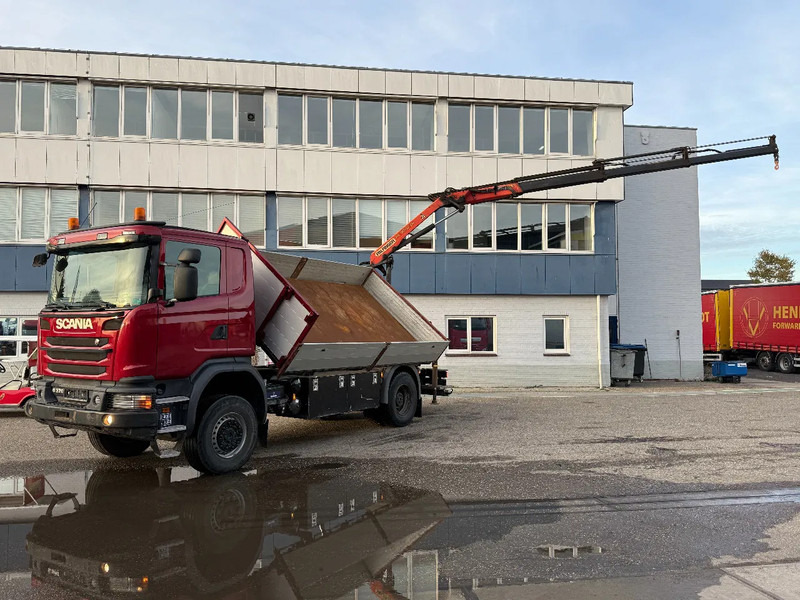 Scania G370 4X4 EURO 6 + 3-SIDE TIPPER + PALFINGER PK9002 + REMOTE - Savivartis sunkvežimis, Sunkvežimis su kranu: foto 1 Scania G370 4X4 EURO 6 + 3-SIDE TIPPER + PALFINGER PK9002 + REMOTE - Savivartis sunkvežimis, Sunkvežimis su kranu: foto 1