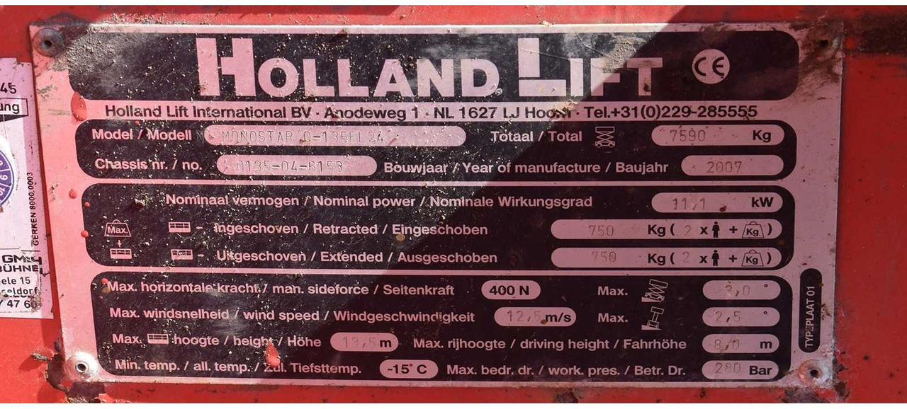 Kėlimo platforma Hollandlift Monostar Q-135EL24: foto 6