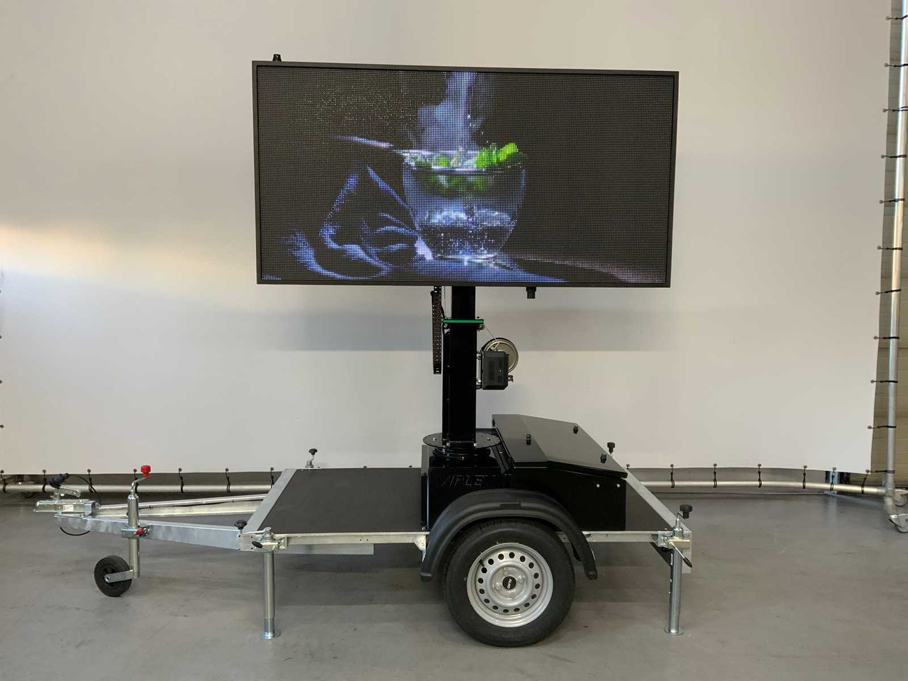 Statybinė įranga, Priekaba Viplex tekstkar P8 ledscherm op aanhangwagen: foto 19