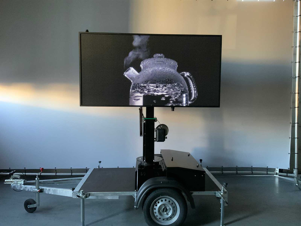 Statybinė įranga, Priekaba Viplex tekstkar P8 ledscherm op aanhangwagen: foto 26