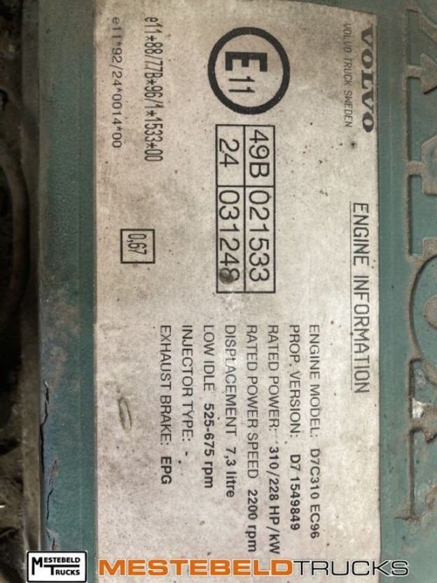 Volvo Motor D7C 310 - Variklis - Sunkvežimis: foto 5 Volvo Motor D7C 310 - Variklis - Sunkvežimis: foto 5
