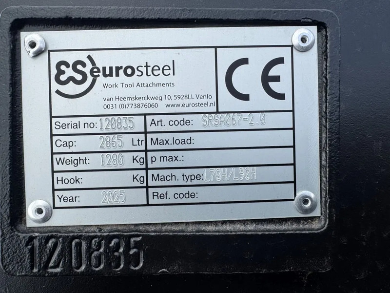 Eurosteel Volvo L70-L90 2.80 Breed 2025 NIEUW !! - Ratinis krautuvas: foto 5 Eurosteel Volvo L70-L90 2.80 Breed 2025 NIEUW !! - Ratinis krautuvas: foto 5