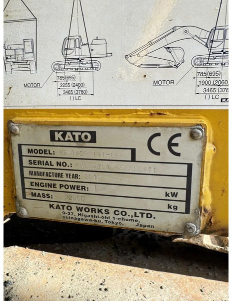 Vikšrinis ekskavatorius Kato HD 1430 III-LC MITSUBISHI ENGINE 9680 HR FIRST OWNER !!: foto 13