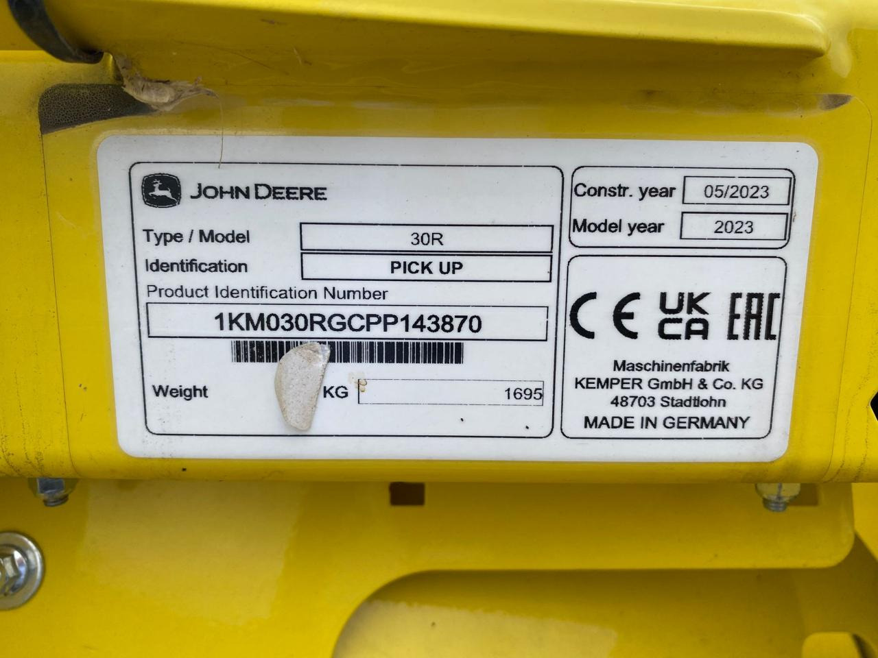 John Deere 30R - Įranga už pašarų kombainai: foto 5 John Deere 30R - Įranga už pašarų kombainai: foto 5