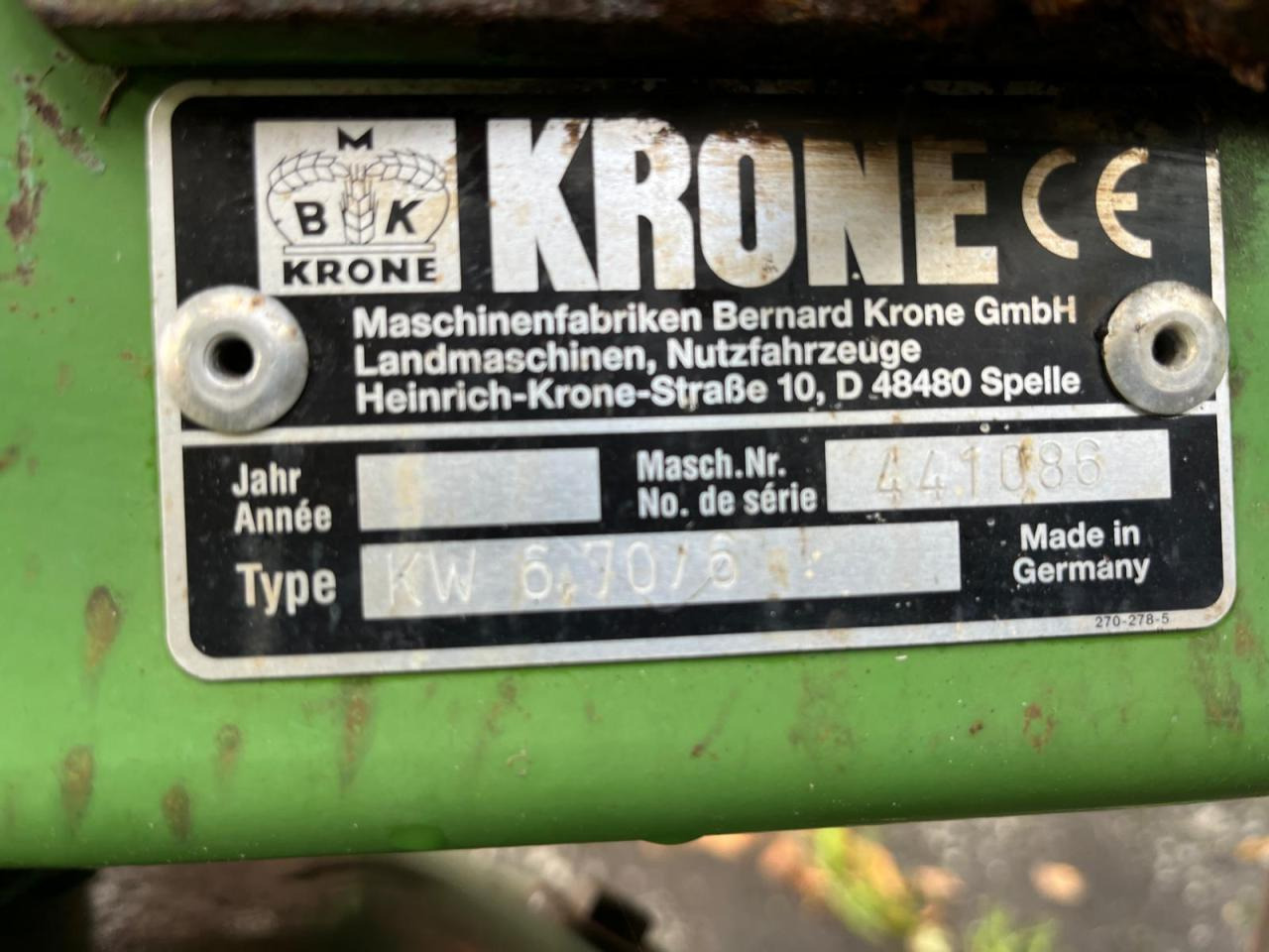 Krone KW 6.70/6 - Šieno grėblys/ Vartytuvas: foto 2 Krone KW 6.70/6 - Šieno grėblys/ Vartytuvas: foto 2