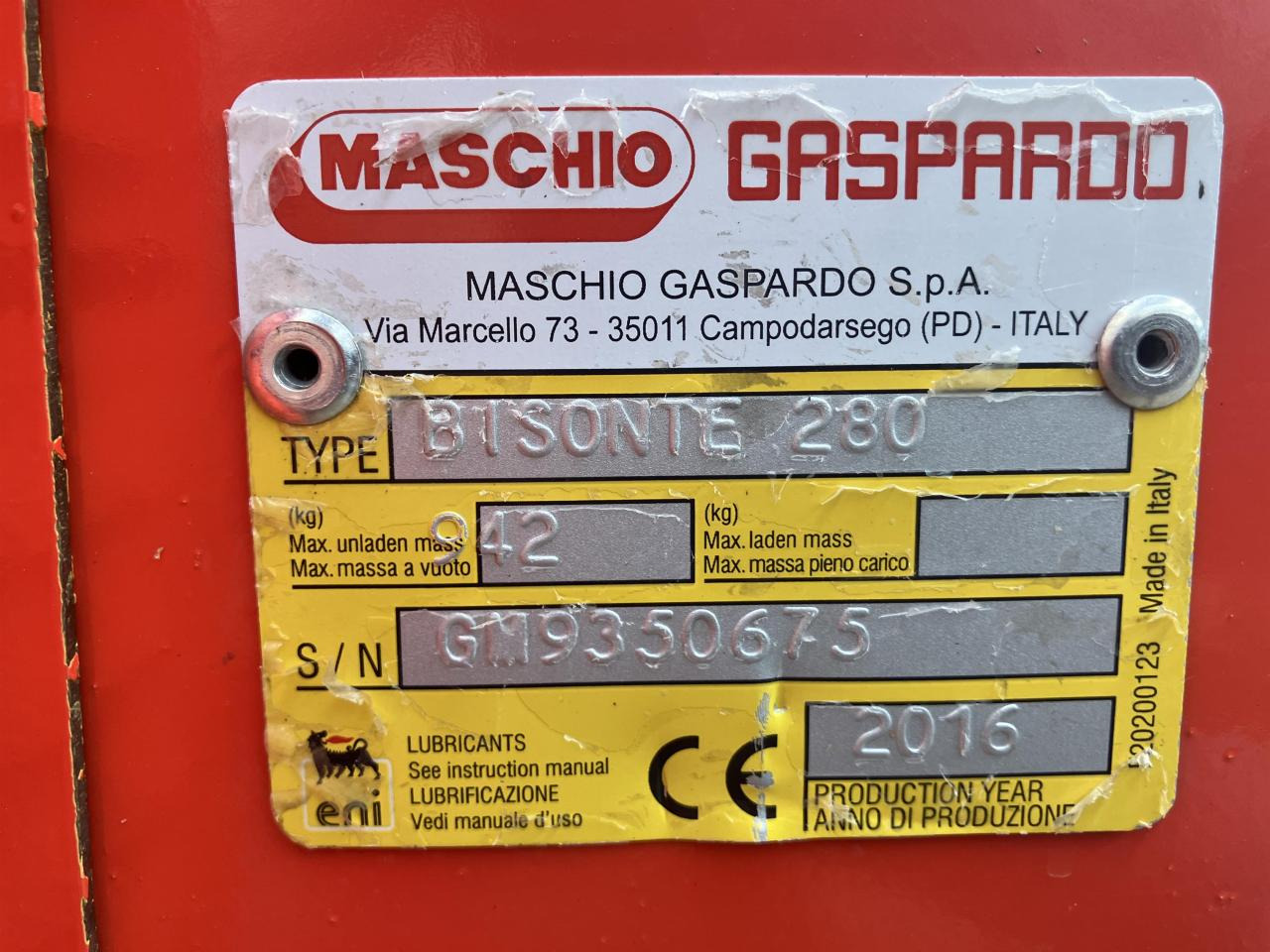 Žolės smulkintuvas Maschio Bisonte 280: foto 7