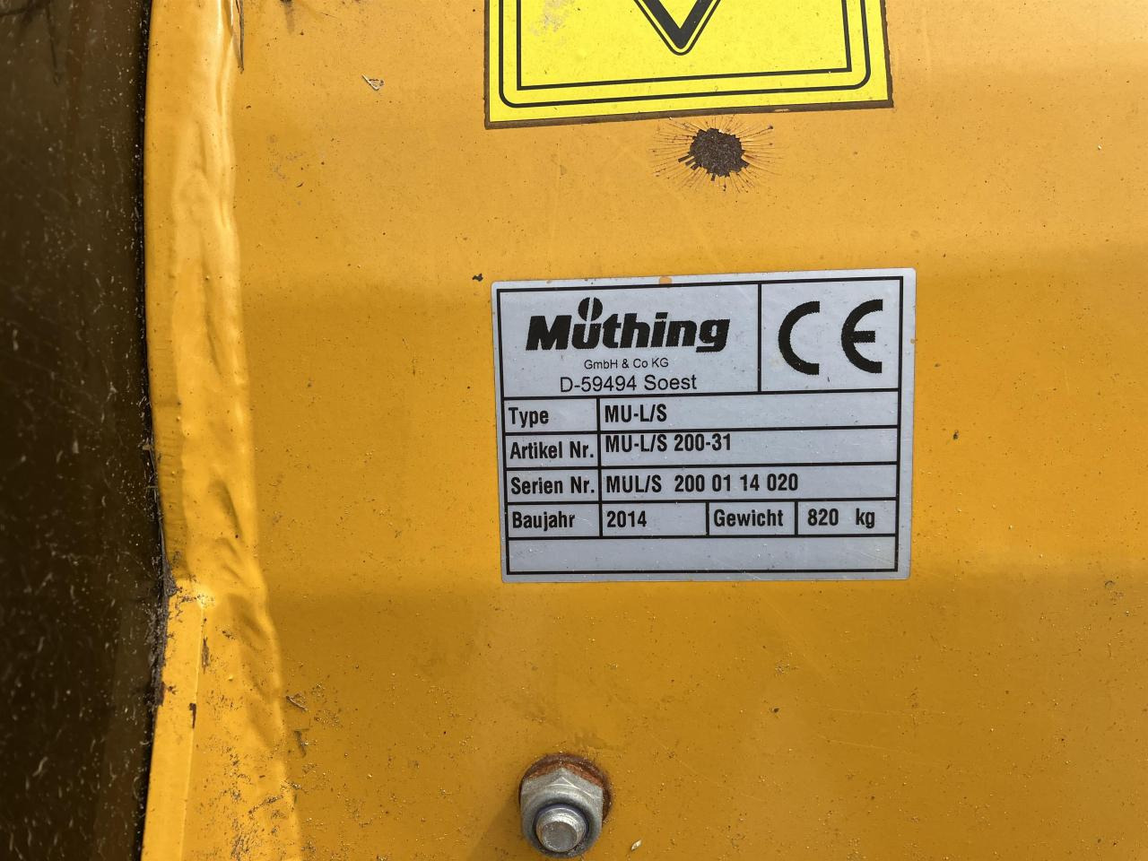 Müthing MU-L/S 200-31 - Žolės smulkintuvas: foto 4 Müthing MU-L/S 200-31 - Žolės smulkintuvas: foto 4