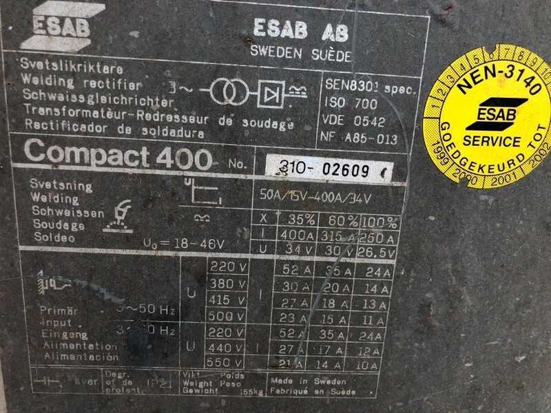 Compact 400 CO2 Mig-Mag 400 Ampere lasapparaat - Suvirinimo įranga: foto 3 Compact 400 CO2 Mig-Mag 400 Ampere lasapparaat - Suvirinimo įranga: foto 3