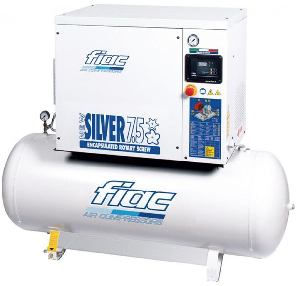 Fiac New Silver 7.5 / 300 Silent 5.5 kW 720 L / min 10 Bar Elektrische schroefcompressor met ketel - Oro kompresorius: foto 1 Fiac New Silver 7.5 / 300 Silent 5.5 kW 720 L / min 10 Bar Elektrische schroefcompressor met ketel - Oro kompresorius: foto 1