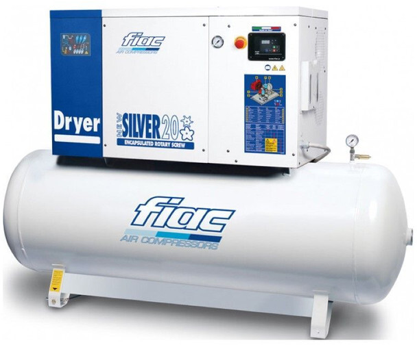 Fiac New Silver D 20 / 500 Silent 15 kW 1900 L / min 10 Bar Elektrische Schroefcompressor met ketel en droger - Oro kompresorius: foto 1 Fiac New Silver D 20 / 500 Silent 15 kW 1900 L / min 10 Bar Elektrische Schroefcompressor met ketel en droger - Oro kompresorius: foto 1
