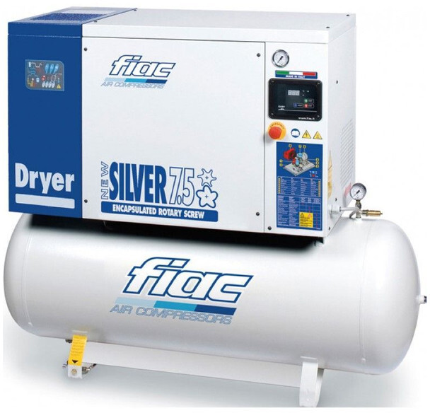 Fiac New Silver D 7.5 / 300 Silent 5.5 kW 720 L / min 10 bar Elektrische Schroefcompressor met ketel en droger - Oro kompresorius: foto 1 Fiac New Silver D 7.5 / 300 Silent 5.5 kW 720 L / min 10 bar Elektrische Schroefcompressor met ketel en droger - Oro kompresorius: foto 1