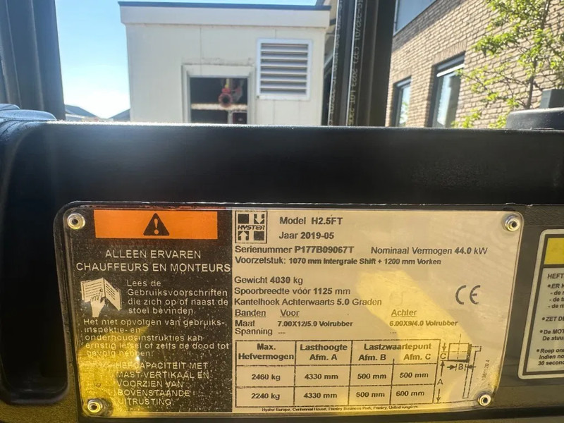 Hyster H2.5FT 2.5 ton Duplex Sideshift LPG Heftruck 2019 - Dujinis krautuvas: foto 4 Hyster H2.5FT 2.5 ton Duplex Sideshift LPG Heftruck 2019 - Dujinis krautuvas: foto 4