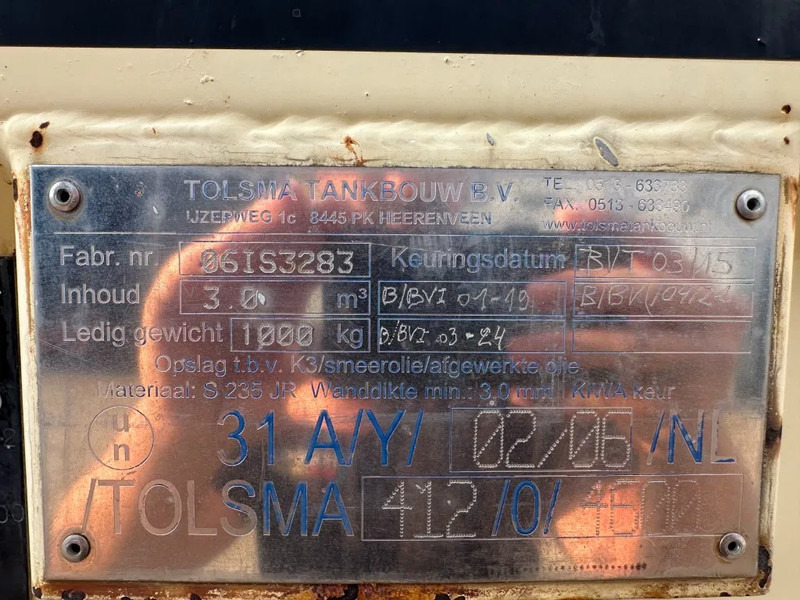 Tolsma Kiwa IBC 3000 liter Dieseltank Milieutank - Sandėliavimo talpykla: foto 3 Tolsma Kiwa IBC 3000 liter Dieseltank Milieutank - Sandėliavimo talpykla: foto 3