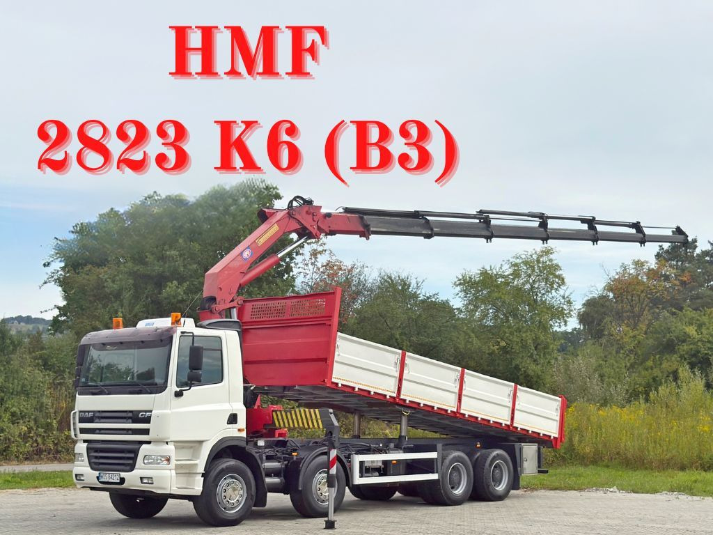 DAF CF 85.380 * HMF 2823 K6 (B3) + FUNK * 8x4 * TOP - Sunkvežimis su kranu: foto 1 DAF CF 85.380 * HMF 2823 K6 (B3) + FUNK * 8x4 * TOP - Sunkvežimis su kranu: foto 1