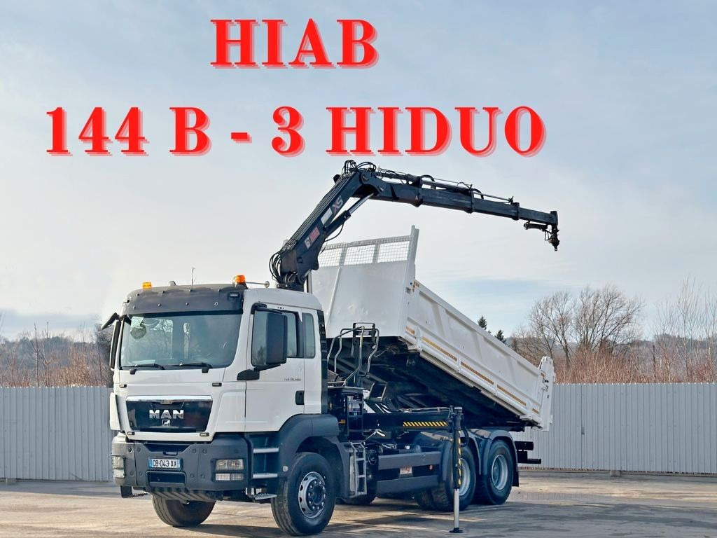 MAN TGS 26.400 * HIAB 144 B - 3 HIDUO + FUNK * 6x4 - Savivartis sunkvežimis, Sunkvežimis su kranu: foto 1 MAN TGS 26.400 * HIAB 144 B - 3 HIDUO + FUNK * 6x4 - Savivartis sunkvežimis, Sunkvežimis su kranu: foto 1