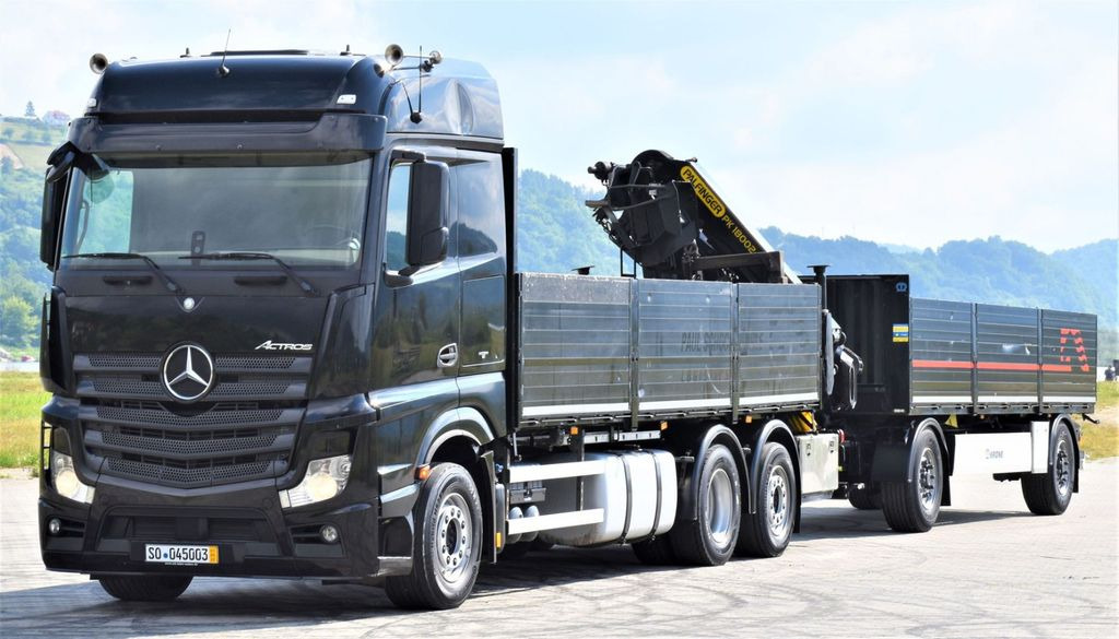 Mercedes-Benz ACTROS 2542 + PK18002-EH C/FUNK + Anhänger! - Sunkvežimis su kranu, Platforminis/ Bortinis sunkvežimis: foto 4 Mercedes-Benz ACTROS 2542 + PK18002-EH C/FUNK + Anhänger! - Sunkvežimis su kranu, Platforminis/ Bortinis sunkvežimis: foto 4