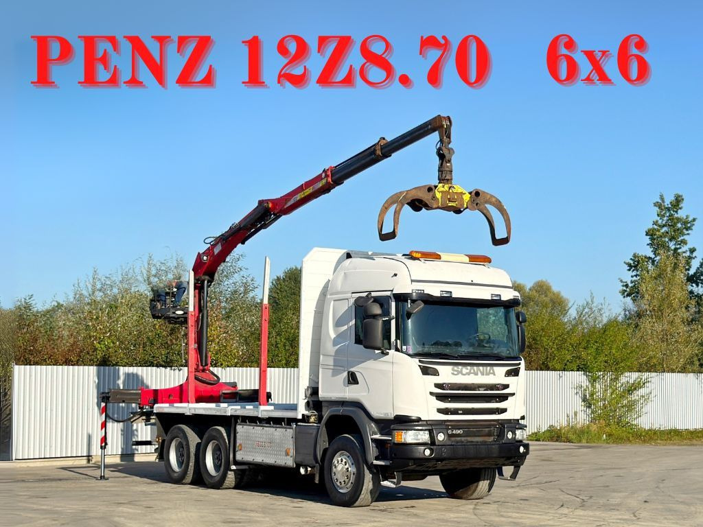 Scania G490* HOLZTRANSPORTER * PENZ 12Z8.70* 6x6 - Miškovežis, Sunkvežimis su kranu: foto 1 Scania G490* HOLZTRANSPORTER * PENZ 12Z8.70* 6x6 - Miškovežis, Sunkvežimis su kranu: foto 1