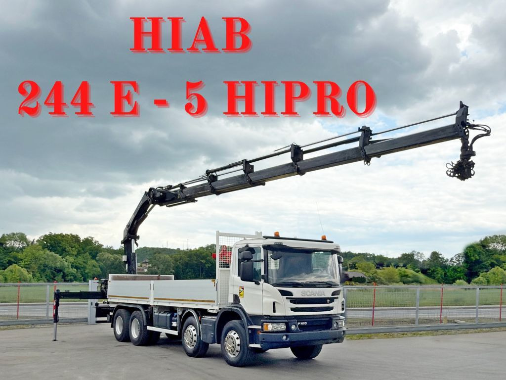 Scania P 410*PLATFORM 7,00m*HIAB 244 E-5 HIPRO+FUNK/8x4 Scania P 410*PRITSCHE 7,00m*HIAB 244 E-5 HIPRO+FUNK/8x4 - Sunkvežimis su kranu, Platforminis/ Bortinis sunkvežimis: foto 1 Scania P 410*PLATFORM 7,00m*HIAB 244 E-5 HIPRO+FUNK/8x4 Scania P 410*PRITSCHE 7,00m*HIAB 244 E-5 HIPRO+FUNK/8x4 - Sunkvežimis su kranu, Platforminis/ Bortinis sunkvežimis: foto 1