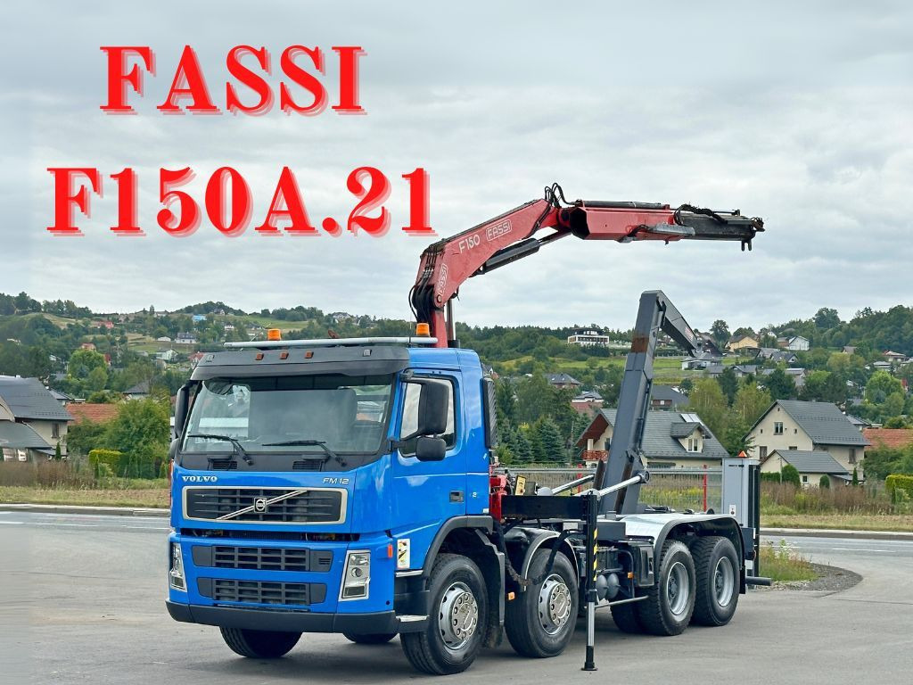 Volvo FM 12.420 * FASSI F150A.21 * 8x4 * TOP - Hook-lift sunkvežimis, Sunkvežimis su kranu: foto 1 Volvo FM 12.420 * FASSI F150A.21 * 8x4 * TOP - Hook-lift sunkvežimis, Sunkvežimis su kranu: foto 1