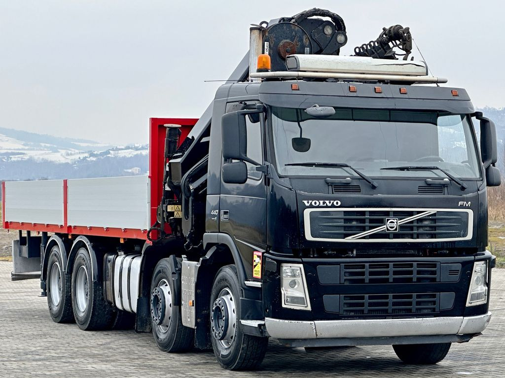 Volvo FM 440* HIAB 377 E-7 HIDUO + FUNK / 8x4 - Platforminis/ Bortinis sunkvežimis, Sunkvežimis su kranu: foto 3 Volvo FM 440* HIAB 377 E-7 HIDUO + FUNK / 8x4 - Platforminis/ Bortinis sunkvežimis, Sunkvežimis su kranu: foto 3