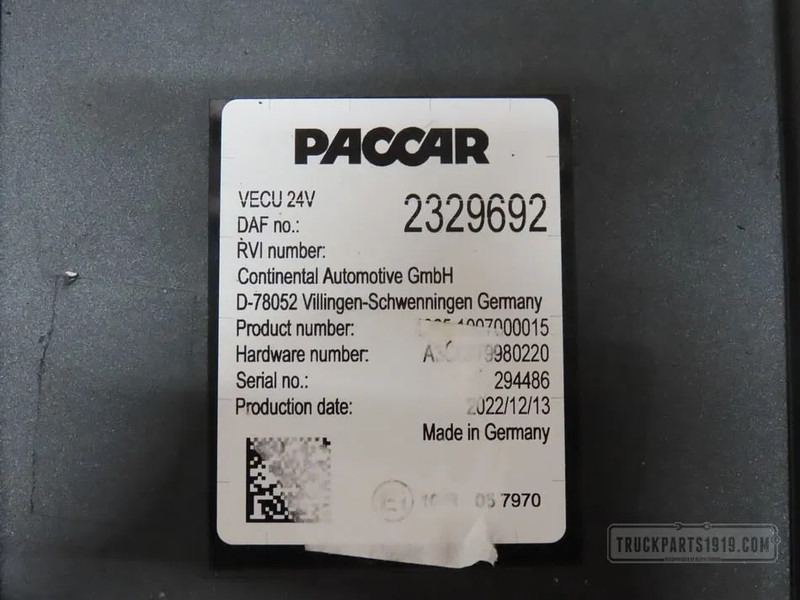 DAF 2329692 VECU Regeleenheid - Valdymo blokas - Sunkvežimis: foto 2 DAF 2329692 VECU Regeleenheid - Valdymo blokas - Sunkvežimis: foto 2