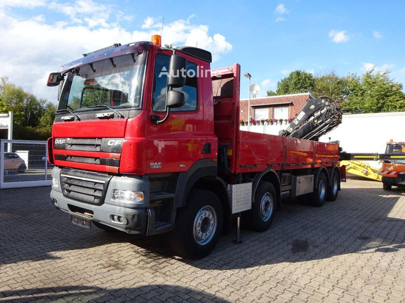 DAF CF 85.410 - Flatbed + crane - Platforminis/ Bortinis sunkvežimis, Sunkvežimis su kranu: foto 1 DAF CF 85.410 - Flatbed + crane - Platforminis/ Bortinis sunkvežimis, Sunkvežimis su kranu: foto 1