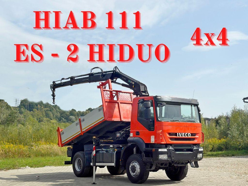 Iveco TRAKKER 190T36 * HIAB 111 ES-2 HIDUO * 4x4 * TOP - Savivartis sunkvežimis, Sunkvežimis su kranu: foto 1 Iveco TRAKKER 190T36 * HIAB 111 ES-2 HIDUO * 4x4 * TOP - Savivartis sunkvežimis, Sunkvežimis su kranu: foto 1