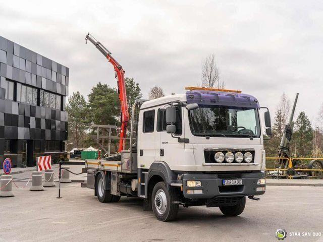 Platforminis/ Bortinis sunkvežimis, Sunkvežimis su kranu MAN TGM 13.290 4x4 FASSI F40B22 Crane Camper DOKA: foto 5