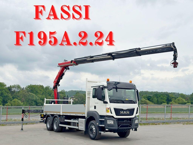 MAN TGS 26.360* FASSI F195A.2.24 / FUNK * 6x4 * TOP - Platforminis/ Bortinis sunkvežimis, Sunkvežimis su kranu: foto 1 MAN TGS 26.360* FASSI F195A.2.24 / FUNK * 6x4 * TOP - Platforminis/ Bortinis sunkvežimis, Sunkvežimis su kranu: foto 1