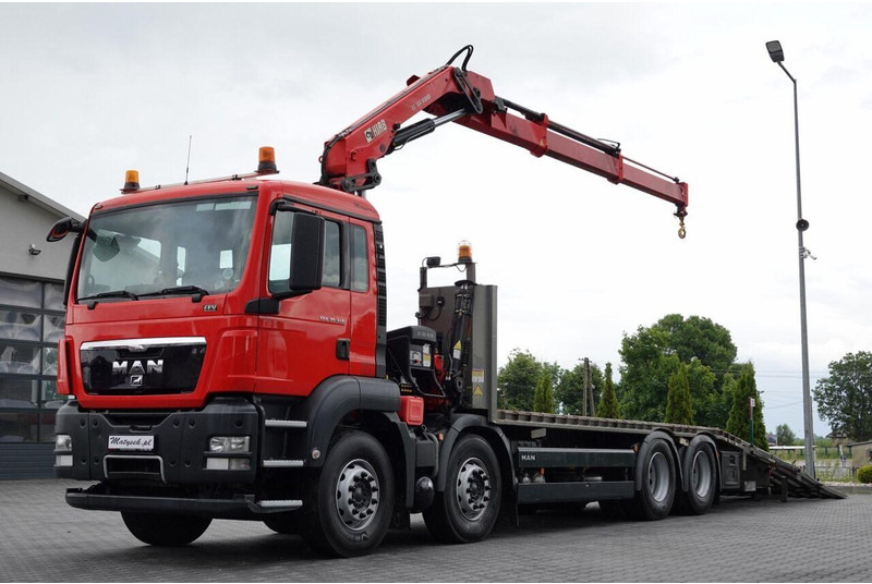 MAN TGS 35.360 / 8x2-4 / LAWETA + HDS HIAB 166 E-2 / OŚ PODNOSZONA / - Evakuatorius: foto 1 MAN TGS 35.360 / 8x2-4 / LAWETA + HDS HIAB 166 E-2 / OŚ PODNOSZONA / - Evakuatorius: foto 1