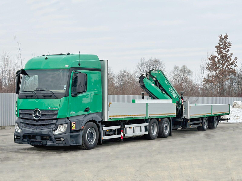 Mercedes-Benz ACTROS 2645 * FASSI F345.24 + FUNK + Anhänger - Platforminis/ Bortinis sunkvežimis, Sunkvežimis su kranu: foto 4 Mercedes-Benz ACTROS 2645 * FASSI F345.24 + FUNK + Anhänger - Platforminis/ Bortinis sunkvežimis, Sunkvežimis su kranu: foto 4