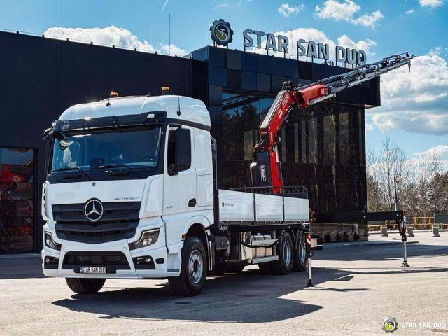Mercedes-Benz ACTROS 3351 NEW 6x4 Fassi F485 Crane - Platforminis/ Bortinis sunkvežimis, Sunkvežimis su kranu: foto 1 Mercedes-Benz ACTROS 3351 NEW 6x4 Fassi F485 Crane - Platforminis/ Bortinis sunkvežimis, Sunkvežimis su kranu: foto 1