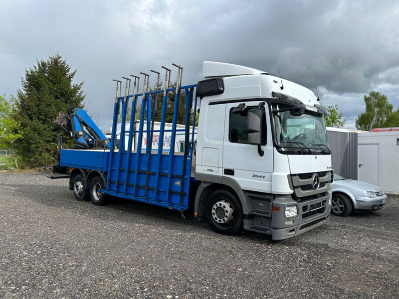 Mercedes-Benz Actros 2544 Glastransporter mit Palfinger Kran - Platforminis/ Bortinis sunkvežimis, Sunkvežimis su kranu: foto 1 Mercedes-Benz Actros 2544 Glastransporter mit Palfinger Kran - Platforminis/ Bortinis sunkvežimis, Sunkvežimis su kranu: foto 1