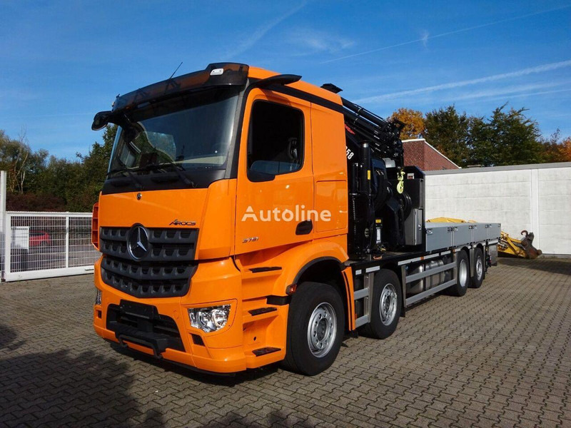 Mercedes-Benz Arocs 3751 - Flatbed+crane - Platforminis/ Bortinis sunkvežimis, Sunkvežimis su kranu: foto 1 Mercedes-Benz Arocs 3751 - Flatbed+crane - Platforminis/ Bortinis sunkvežimis, Sunkvežimis su kranu: foto 1