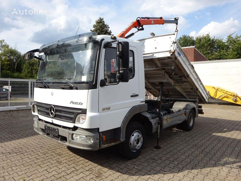 Mercedes-Benz Atego 818 - 3 way tipper+crane - Savivartis sunkvežimis, Sunkvežimis su kranu: foto 1 Mercedes-Benz Atego 818 - 3 way tipper+crane - Savivartis sunkvežimis, Sunkvežimis su kranu: foto 1