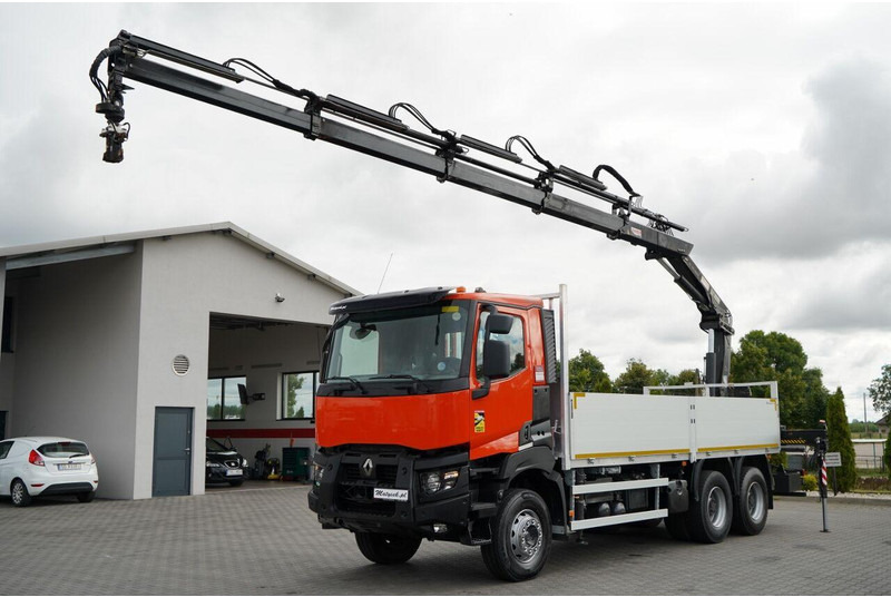 Renault K 380 / 6X4 / SKRZYNIOWY 6.2 M / + HDS HIAB 166 ES-4 / MAX UDŹWI - Platforminis/ Bortinis sunkvežimis, Sunkvežimis su kranu: foto 1 Renault K 380 / 6X4 / SKRZYNIOWY 6.2 M / + HDS HIAB 166 ES-4 / MAX UDŹWI - Platforminis/ Bortinis sunkvežimis, Sunkvežimis su kranu: foto 1