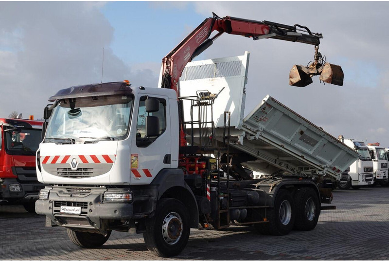 Renault KERAX 410 / 6x4 / WYWROTKA + HDS FASSI F150 / HYDROBURTA / BORDM - Savivartis sunkvežimis, Sunkvežimis su kranu: foto 1 Renault KERAX 410 / 6x4 / WYWROTKA + HDS FASSI F150 / HYDROBURTA / BORDM - Savivartis sunkvežimis, Sunkvežimis su kranu: foto 1