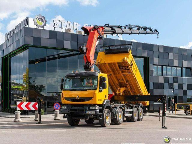 Renault KERAX 450 8x4 PALFINGER PK 60002 Crane Tipper - Savivartis sunkvežimis, Sunkvežimis su kranu: foto 1 Renault KERAX 450 8x4 PALFINGER PK 60002 Crane Tipper - Savivartis sunkvežimis, Sunkvežimis su kranu: foto 1