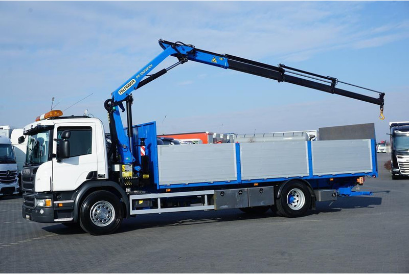 Scania P 250 / ACC / SKRZYNIOWY + HDS + WINDA / PALFINGER PK 12 002 - E - Platforminis/ Bortinis sunkvežimis, Sunkvežimis su kranu: foto 3 Scania P 250 / ACC / SKRZYNIOWY + HDS + WINDA / PALFINGER PK 12 002 - E - Platforminis/ Bortinis sunkvežimis, Sunkvežimis su kranu: foto 3