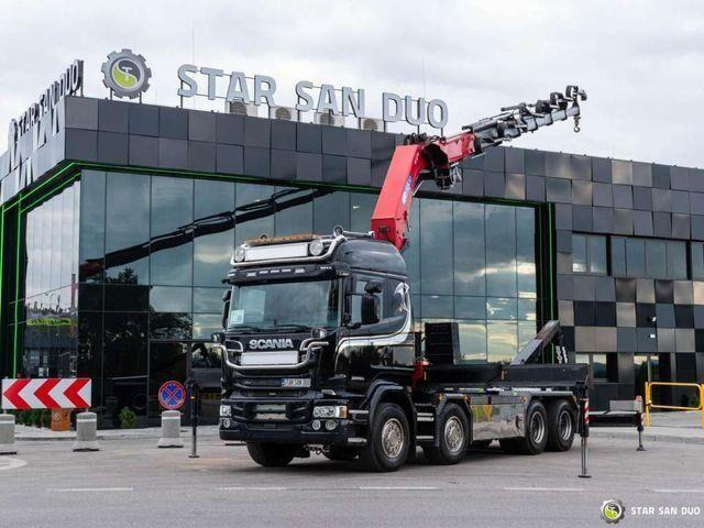 Scania R580 8x4 HMF 5020-K6, JOAB L20 5200AK Hooklift - Hook-lift sunkvežimis, Sunkvežimis su kranu: foto 3 Scania R580 8x4 HMF 5020-K6, JOAB L20 5200AK Hooklift - Hook-lift sunkvežimis, Sunkvežimis su kranu: foto 3