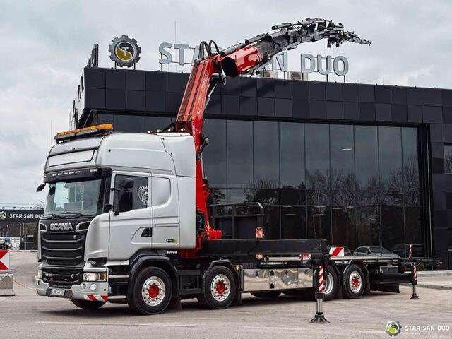 Scania R730 8x2 Fassi F990 Fly Jib 30m Crane Euro 6 - Platforminis/ Bortinis sunkvežimis, Sunkvežimis su kranu: foto 1 Scania R730 8x2 Fassi F990 Fly Jib 30m Crane Euro 6 - Platforminis/ Bortinis sunkvežimis, Sunkvežimis su kranu: foto 1
