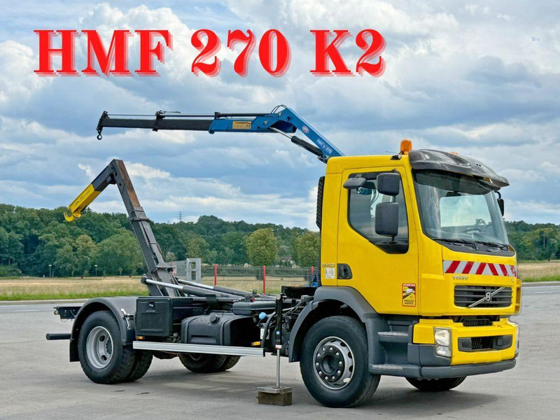 Volvo FL 240 * Abrollkipper * HMF 270 K2 * TOPZUSTAND - Hook-lift sunkvežimis, Sunkvežimis su kranu: foto 1 Volvo FL 240 * Abrollkipper * HMF 270 K2 * TOPZUSTAND - Hook-lift sunkvežimis, Sunkvežimis su kranu: foto 1